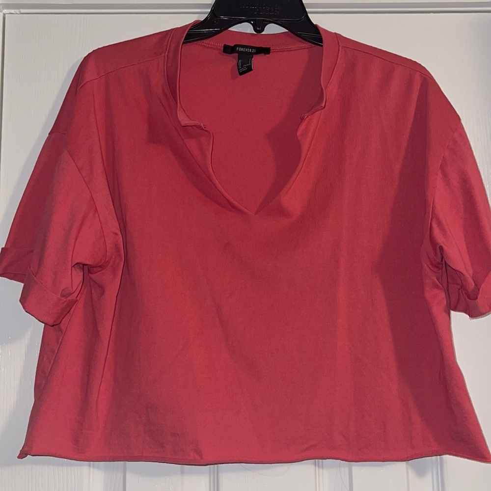 Forever 21 V Neck Crop Top T-shirt size Large
